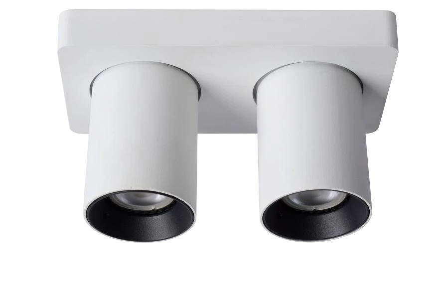 Lucide NIGEL - Spot plafond - LED Dim to warm - GU10 - 2x5W 2200K/3000K - Blanc - éteint